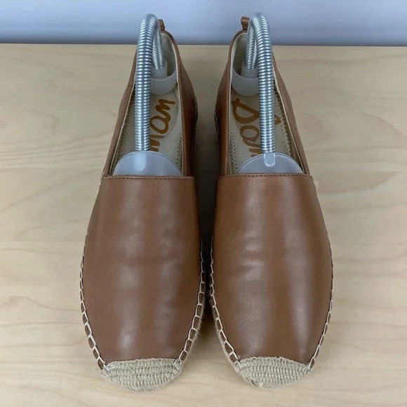 Sam Edelman Women’s Size 7.5 M Khloe Brown Leather Slip On Espadrille Shoes - Picture 5 of 12